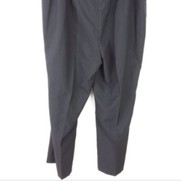 Le Suit Black Pants Pinstriped Elastic Back -23 - Picture 4 of 5